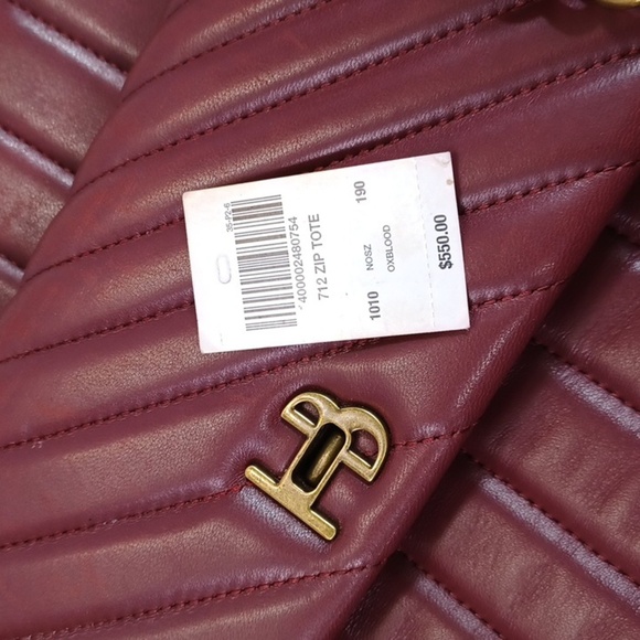Henri Bendel 712 Zip Tote Laptop Bag  Burgundy - Picture 15 of 17